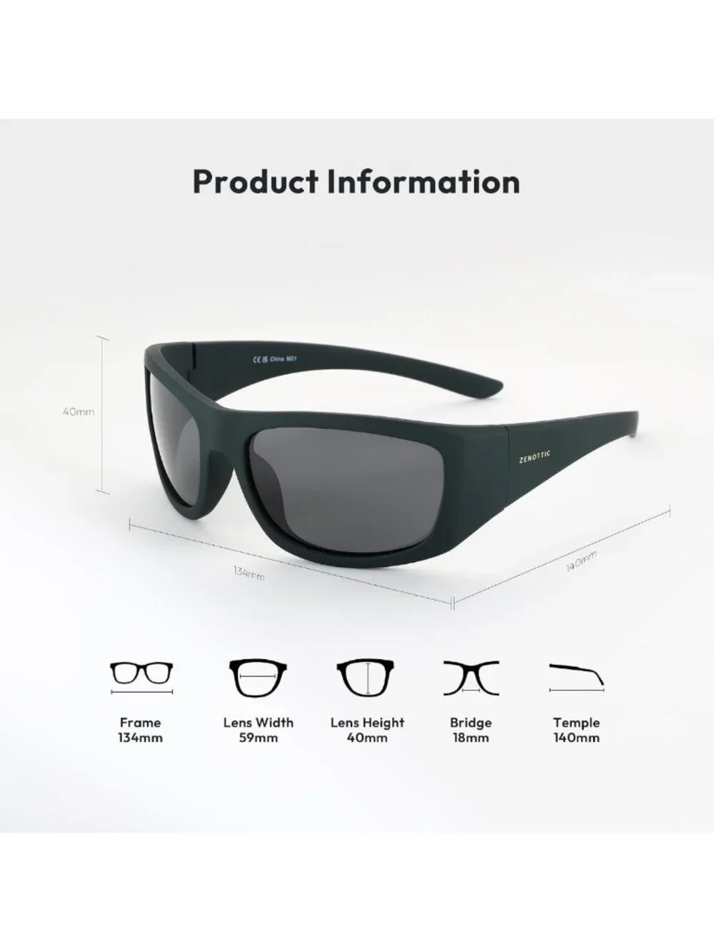 Polarized UV400 Sunglasses for Men & Women - Sport Wrap Around Shades for